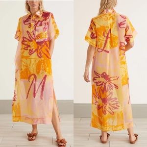 NWT Lee Mathews Pixel Logo Maxi Dress